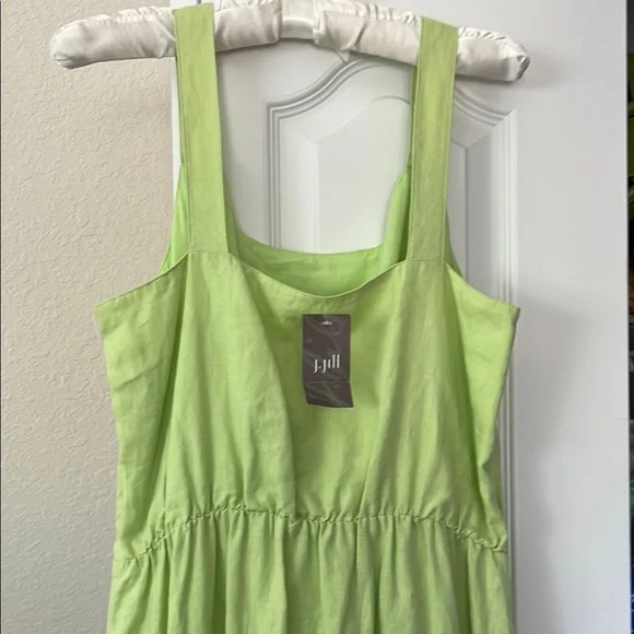 NWT J. Jill Lime Green Sleeveless Maxi Dress - Picture 9 of 11